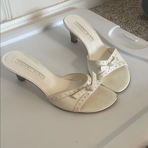 Gianni Bini Women's Ivory Heeled Mules